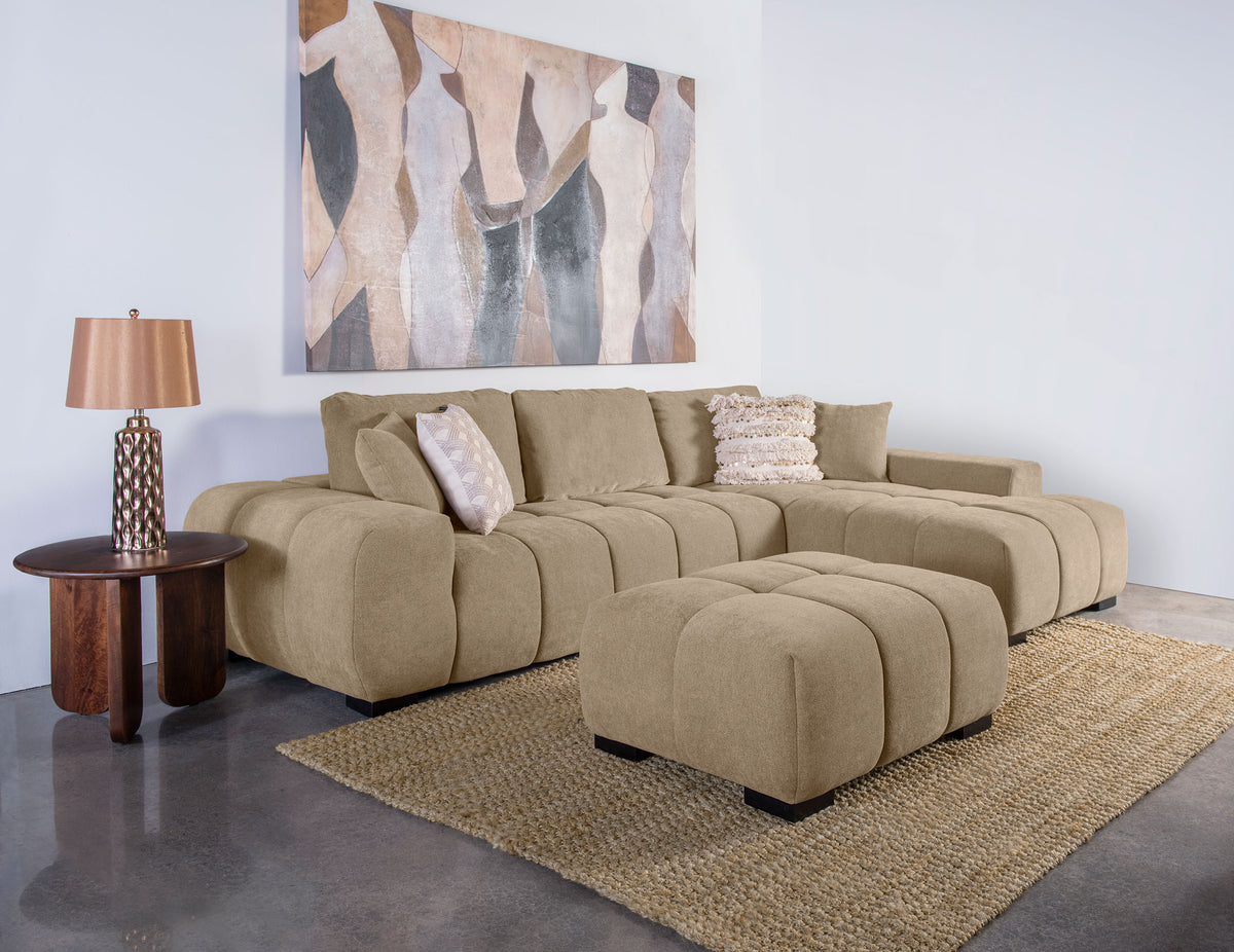 Octavia Tufted Upholstered Rectangular Ottoman Camel