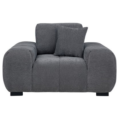 Octavia Tufted Upholstered Accent Chair Charcoal Grey