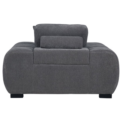 Octavia Tufted Upholstered Accent Chair Charcoal Grey