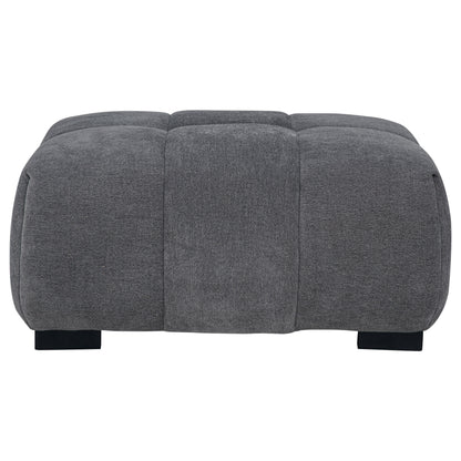 Octavia Tufted Upholstered Rectangular Ottoman Charcoal Grey