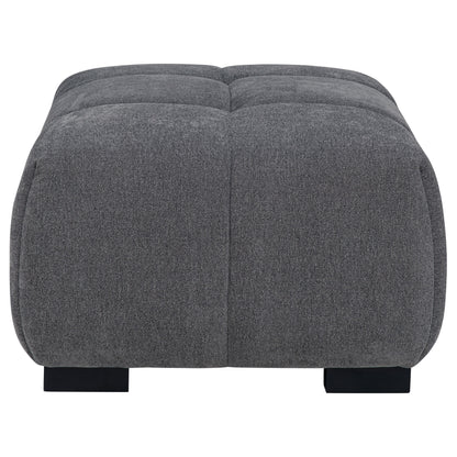 Octavia Tufted Upholstered Rectangular Ottoman Charcoal Grey