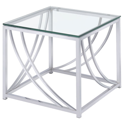 Lille 3-piece Glass Top Coffee And End Table Set Chrome
