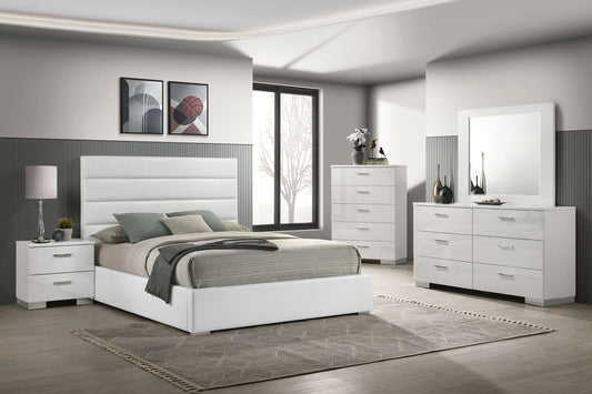 Felicity 5-piece Queen Bedroom Set White High Gloss