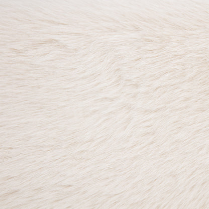 Rebecca Faux Fur Upholstered Eastern King Bed Cream