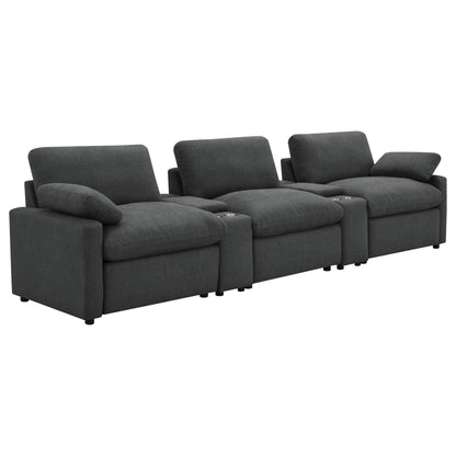 Collins 5-Piece Power Reclining Home Theater Seating Dark Grey