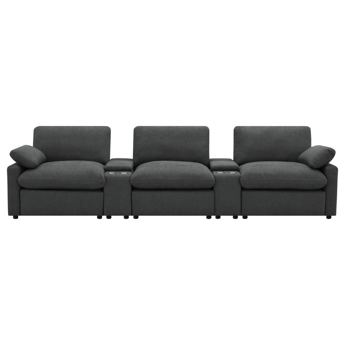 Collins 5-Piece Power Reclining Home Theater Seating Dark Grey