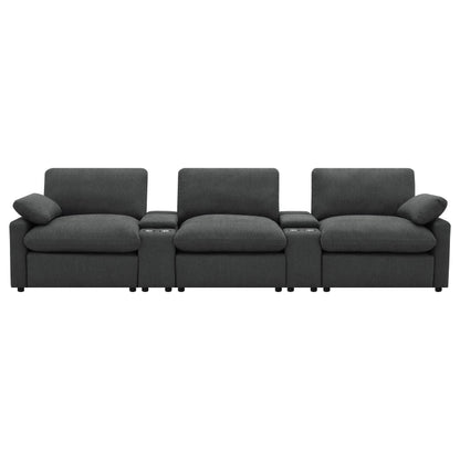 Collins 5-Piece Power Reclining Home Theater Seating Dark Grey