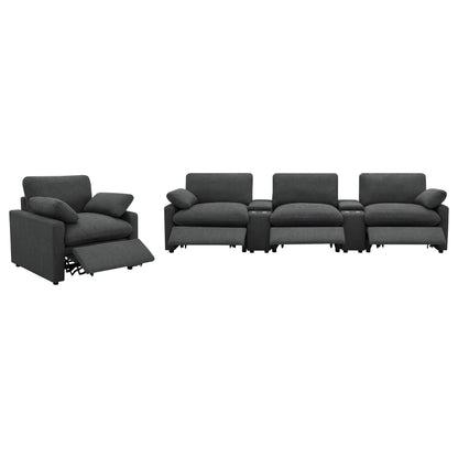 Collins 5-Piece Power Reclining Home Theater Seating Dark Grey