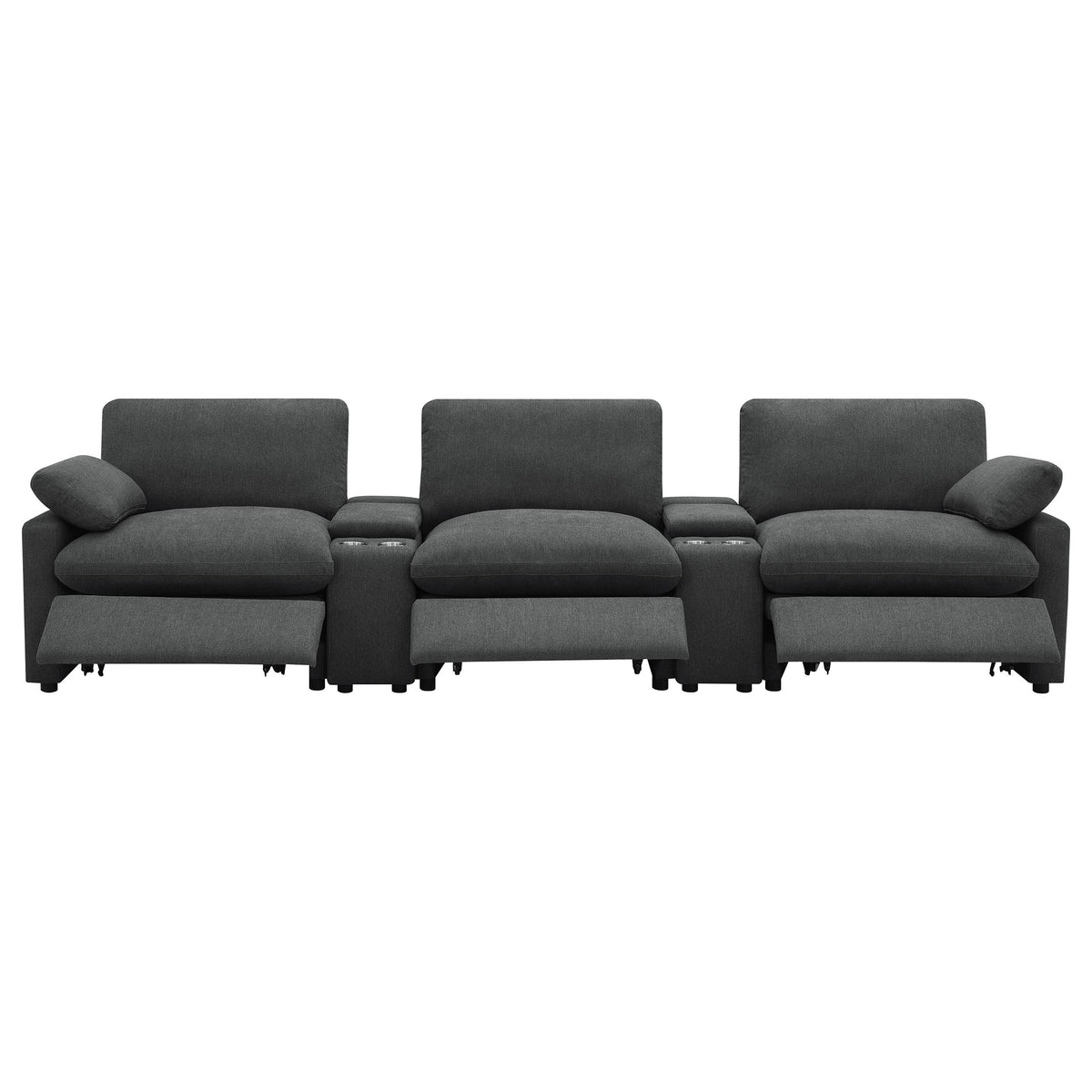 Collins 5-Piece Power Reclining Home Theater Seating Dark Grey