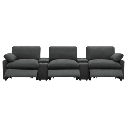 Collins 5-Piece Power Reclining Home Theater Seating Dark Grey