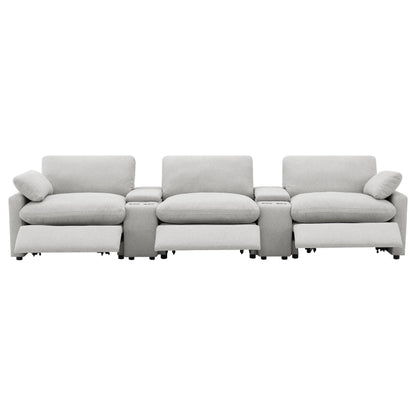 Collins 5-Piece Power Reclining Home Theater Seating Grey