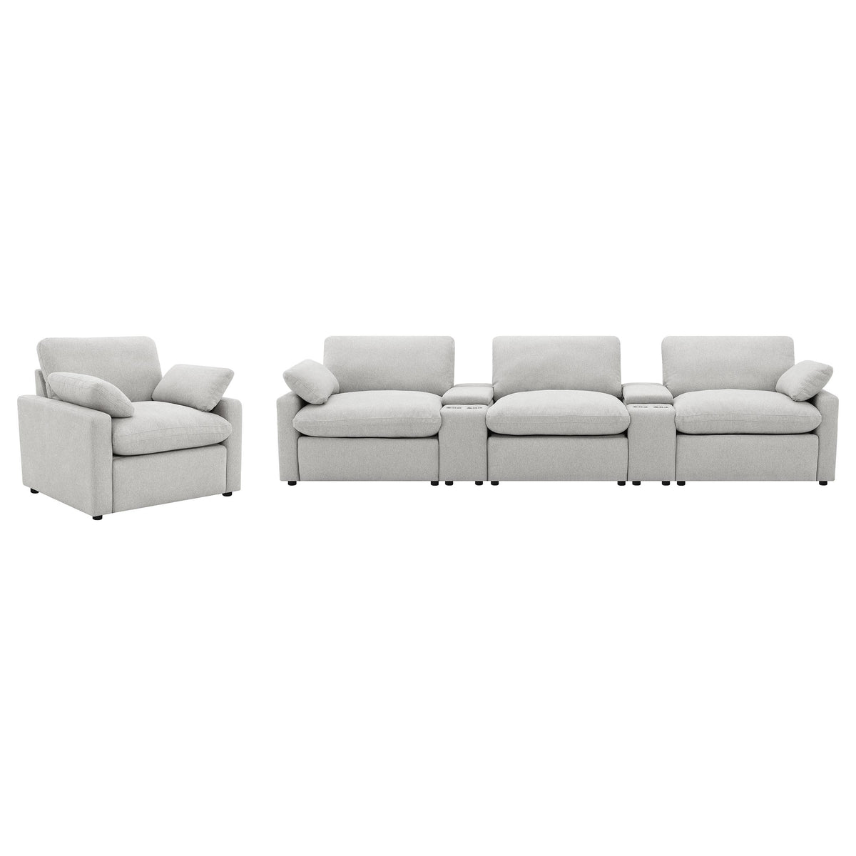Collins 5-Piece Power Reclining Home Theater Seating Grey