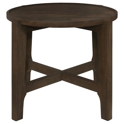 Cota 2-piece Solid Wood Coffee and End Table Set Dark Brown