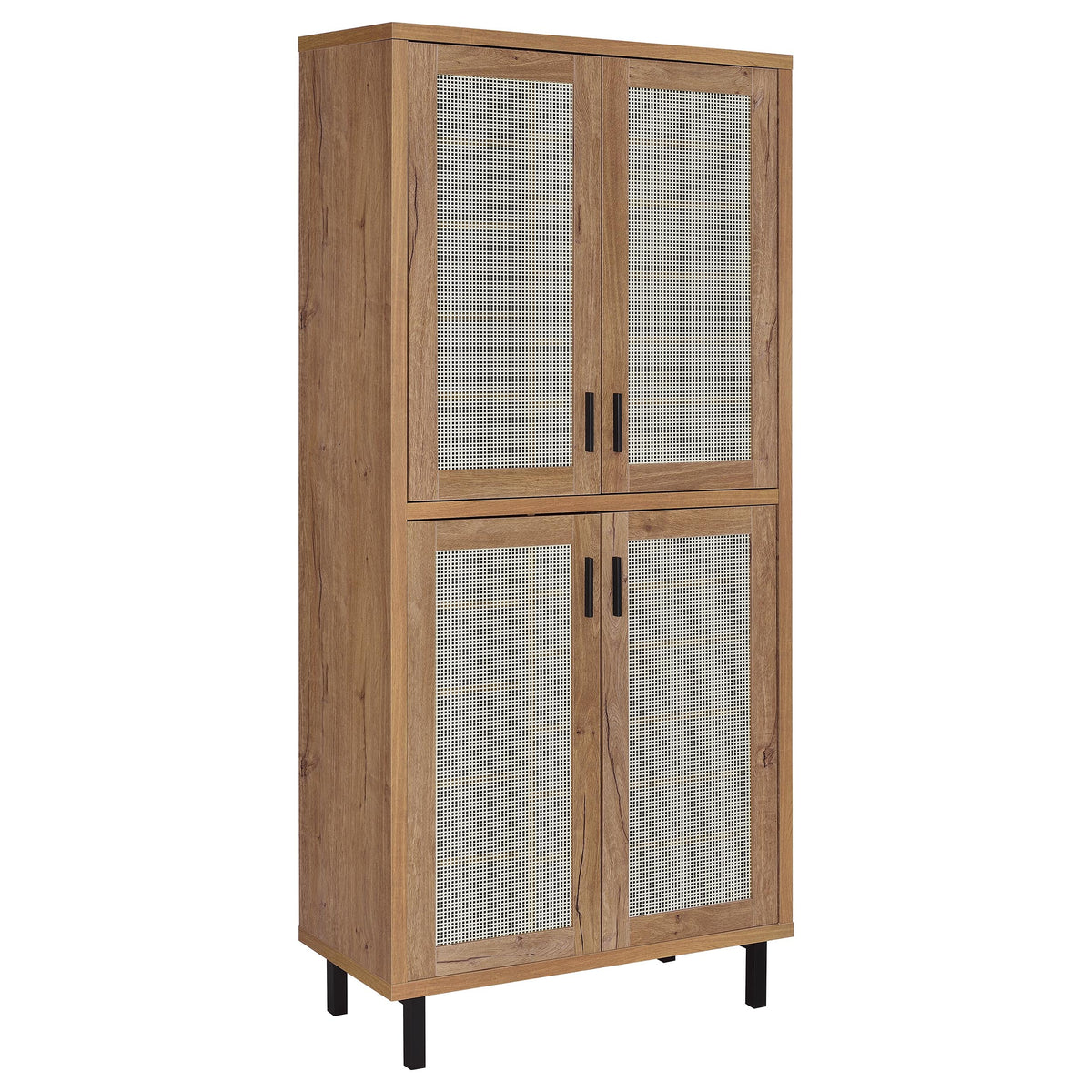 Teller 80-inch 4-door Tall Shoe Storage Cabinet Natural Oak