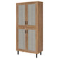 Teller 80-inch 4-door Tall Shoe Storage Cabinet Natural Oak