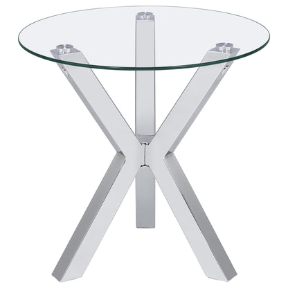 Kenzie 3-piece Round Coffee and End Table Set Chrome