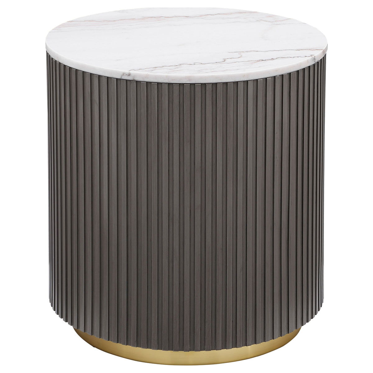 Jason 3-piece Round White Marble Coffee Table Set Charcoal