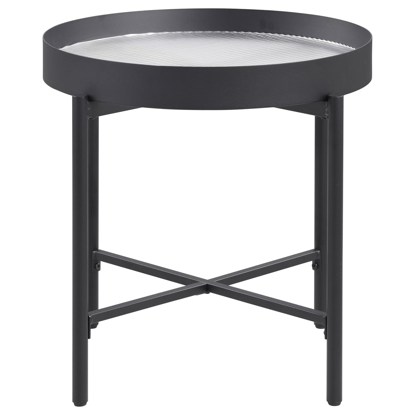 Ozella 3-piece Round Coffee and End Table Set Sandy Black