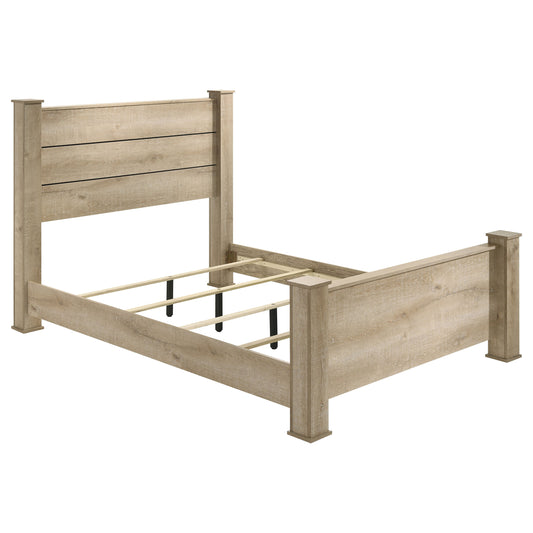 Oakglen 55-inch Eastern King Panel Bed Weathered Oak