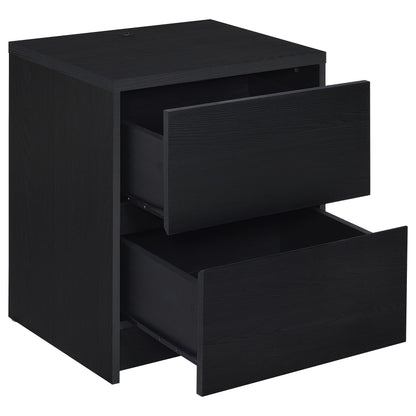 Westpark 2-drawer Nightstand LED Lights and USB Black