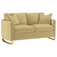 Corliss Upholstered Curved Track Arm Loveseat Camel