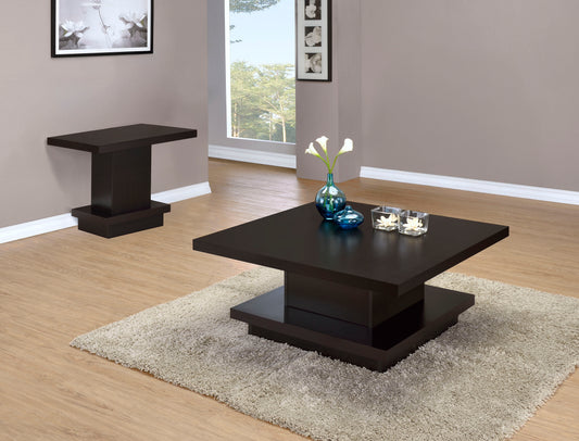 Reston 2-piece Square Coffee and End Table Set Cappuccino