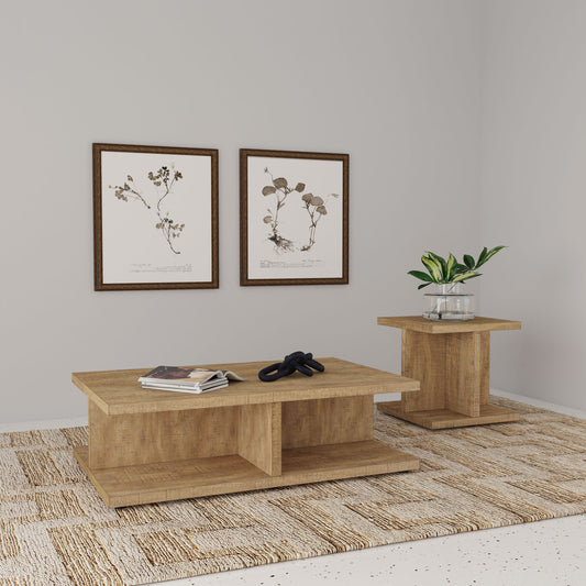 Cortona 2-piece Coffee and End Table Set Mango