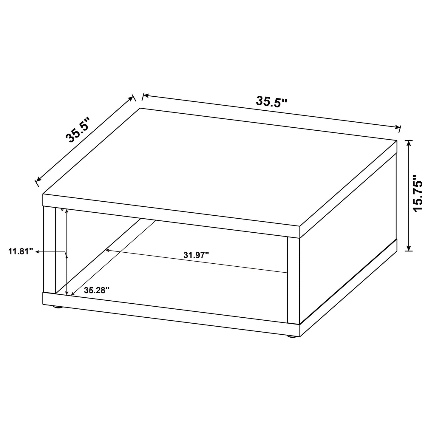 Frisco 2-piece Coffee and End Table Set Dark Pine