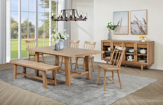 Middleton 6-piece Extension Leaf Dining Set Natural Brown