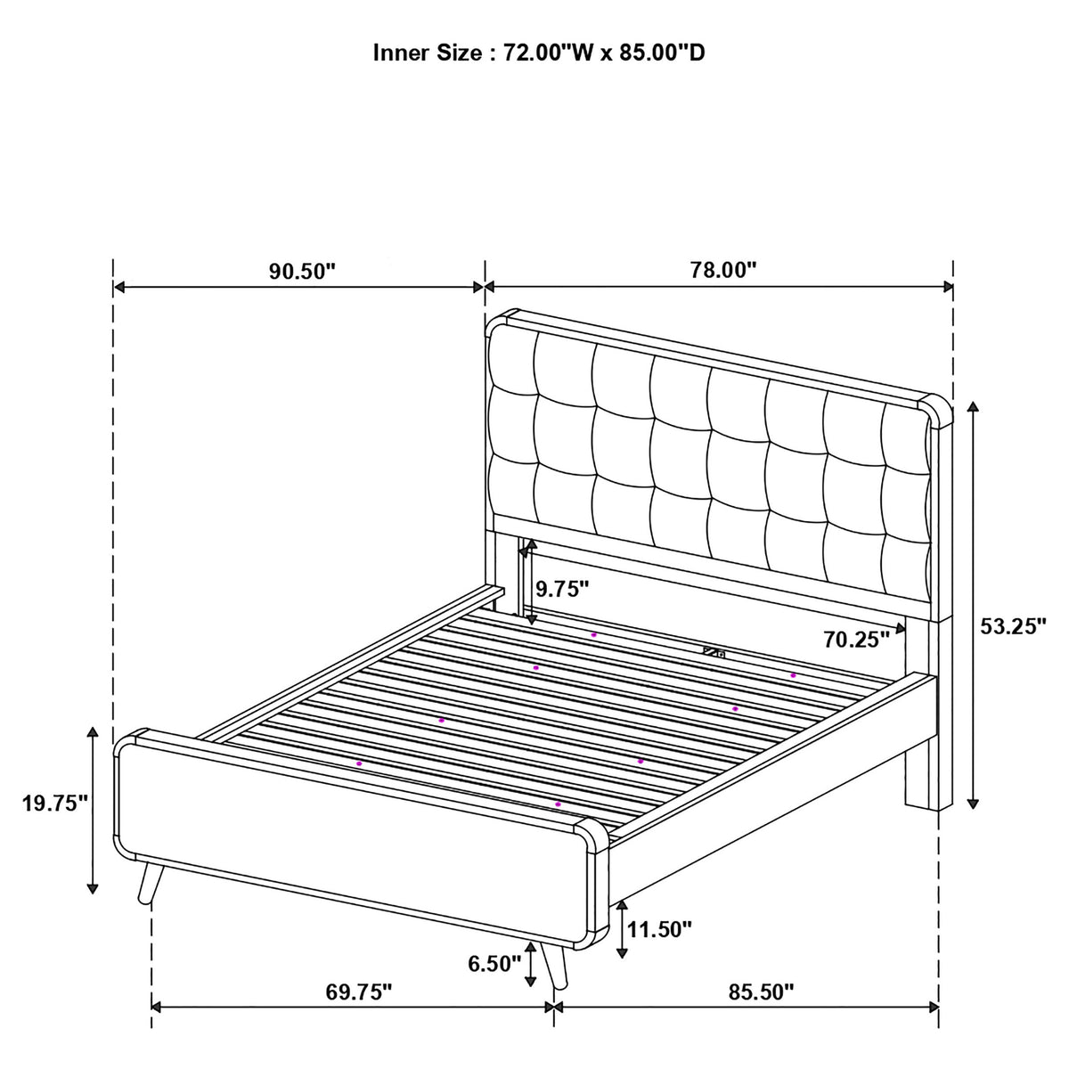 Robyn Wood California King Platform Bed Light Ash