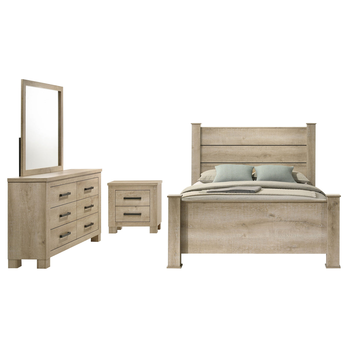 Oakglen 4-piece California King Bedroom Set Weathered Oak