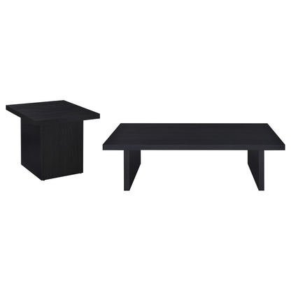 Max 2-piece Rectangular Coffee and End Table Set Black
