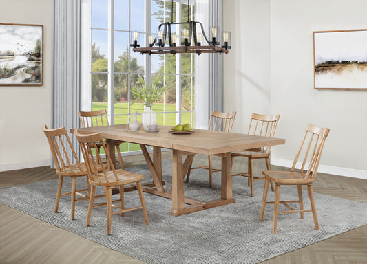 Middleton 7-piece Extension Leaf Dining Set Natural Brown