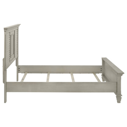Franco Wood Queen Panel Bed Distressed White