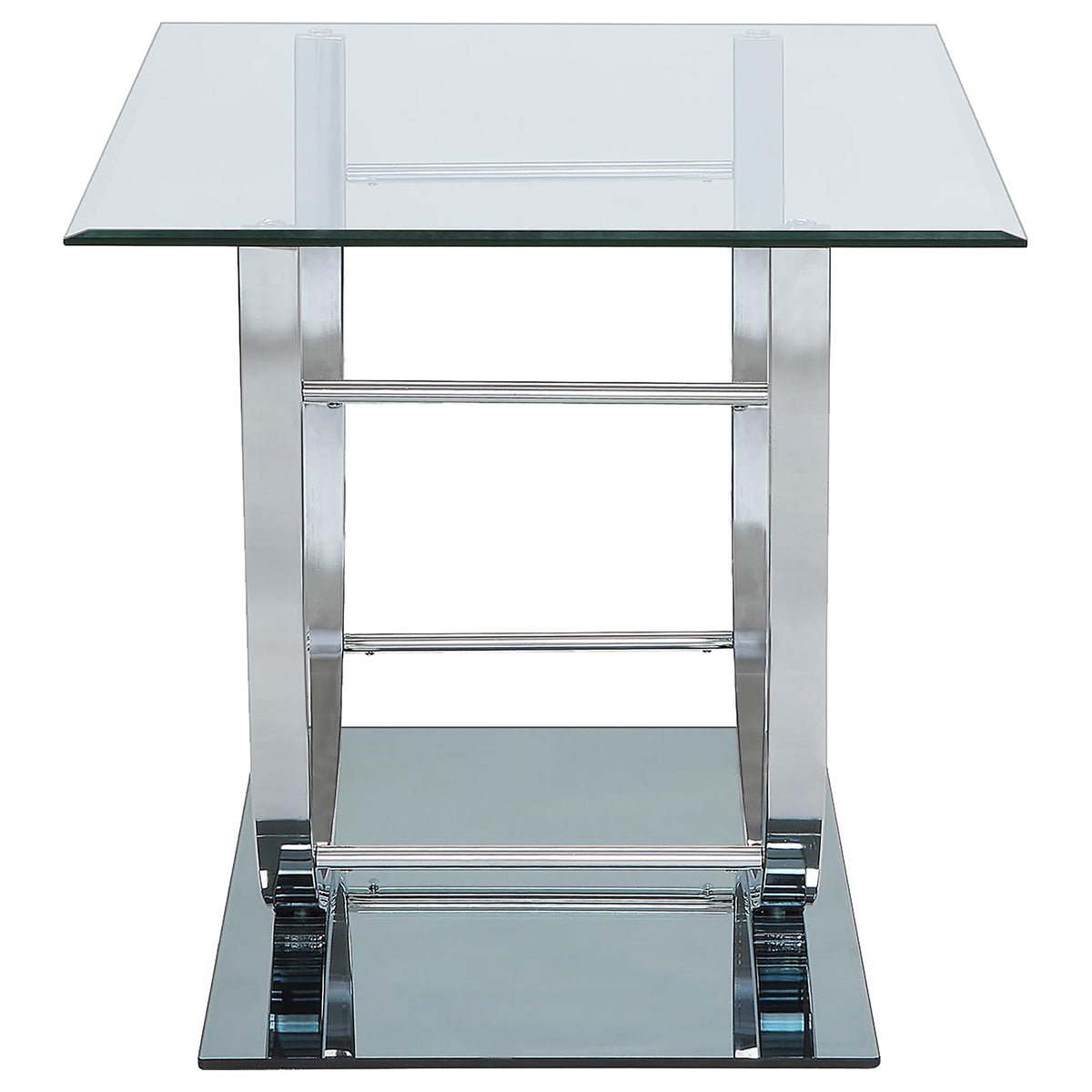 Danville 2-piece Glass Top Coffee and End Table Set Chrome