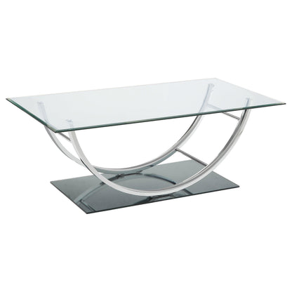 Danville 2-piece Glass Top Coffee and End Table Set Chrome