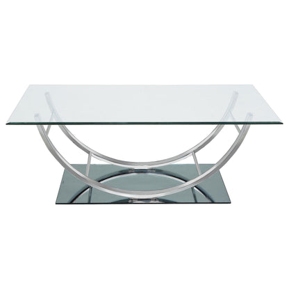 Danville 2-piece Glass Top Coffee and End Table Set Chrome
