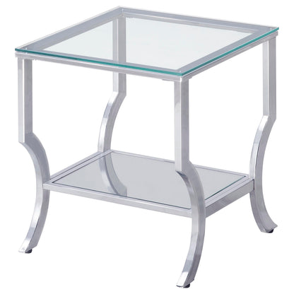 Saide 2-piece Glass Top Coffee and End Table Set Chrome