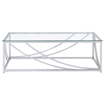 Lille 2-piece Glass Top Coffee And End Table Set Chrome