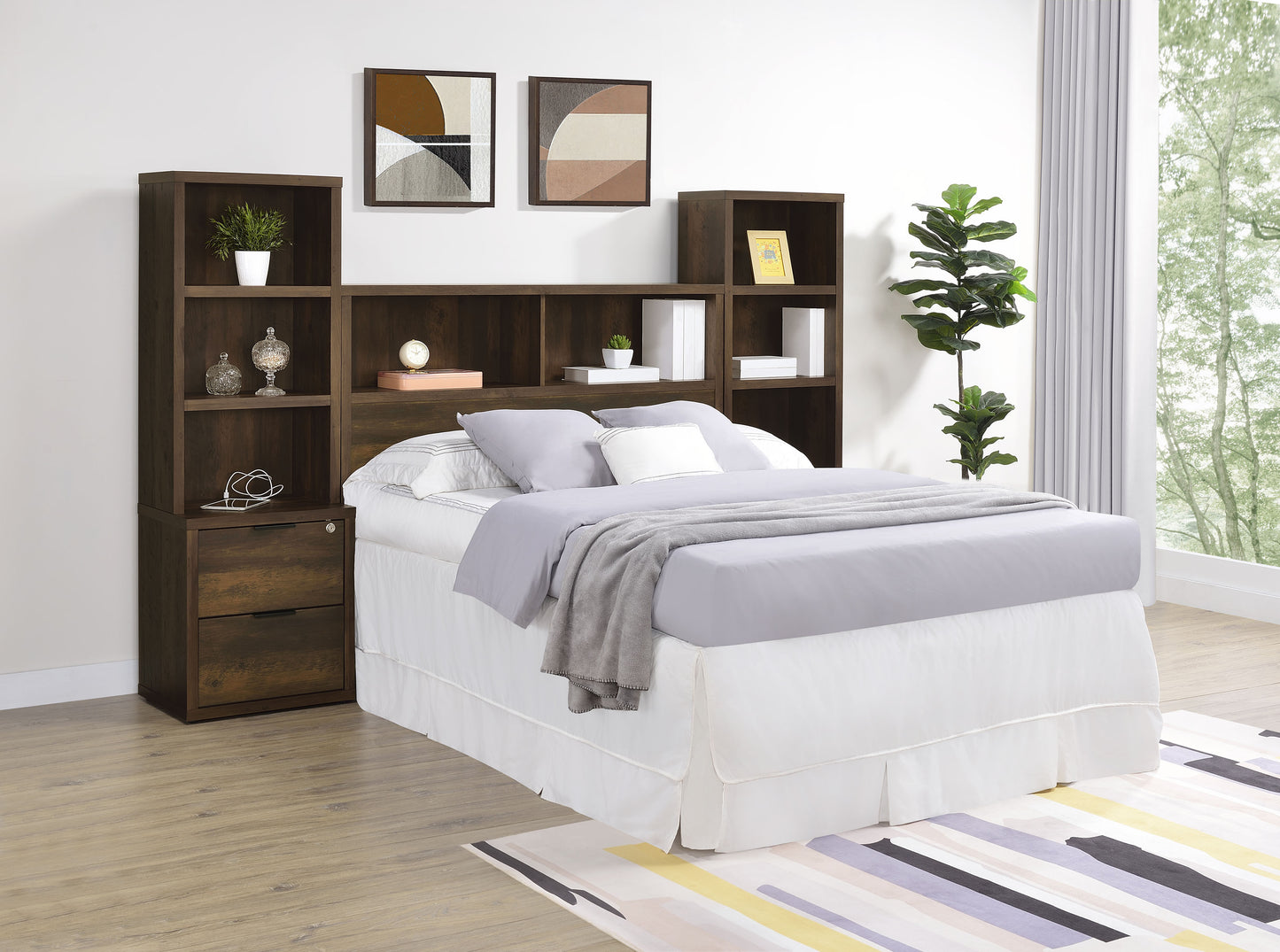Westpark 3-piece Full Bedroom Set Bookcase Headboard Pine