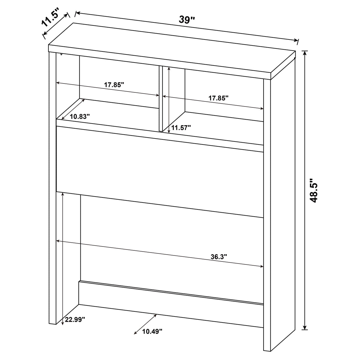 Westpark 3-piece Twin Bedroom Set Bookcase Headboard Mango