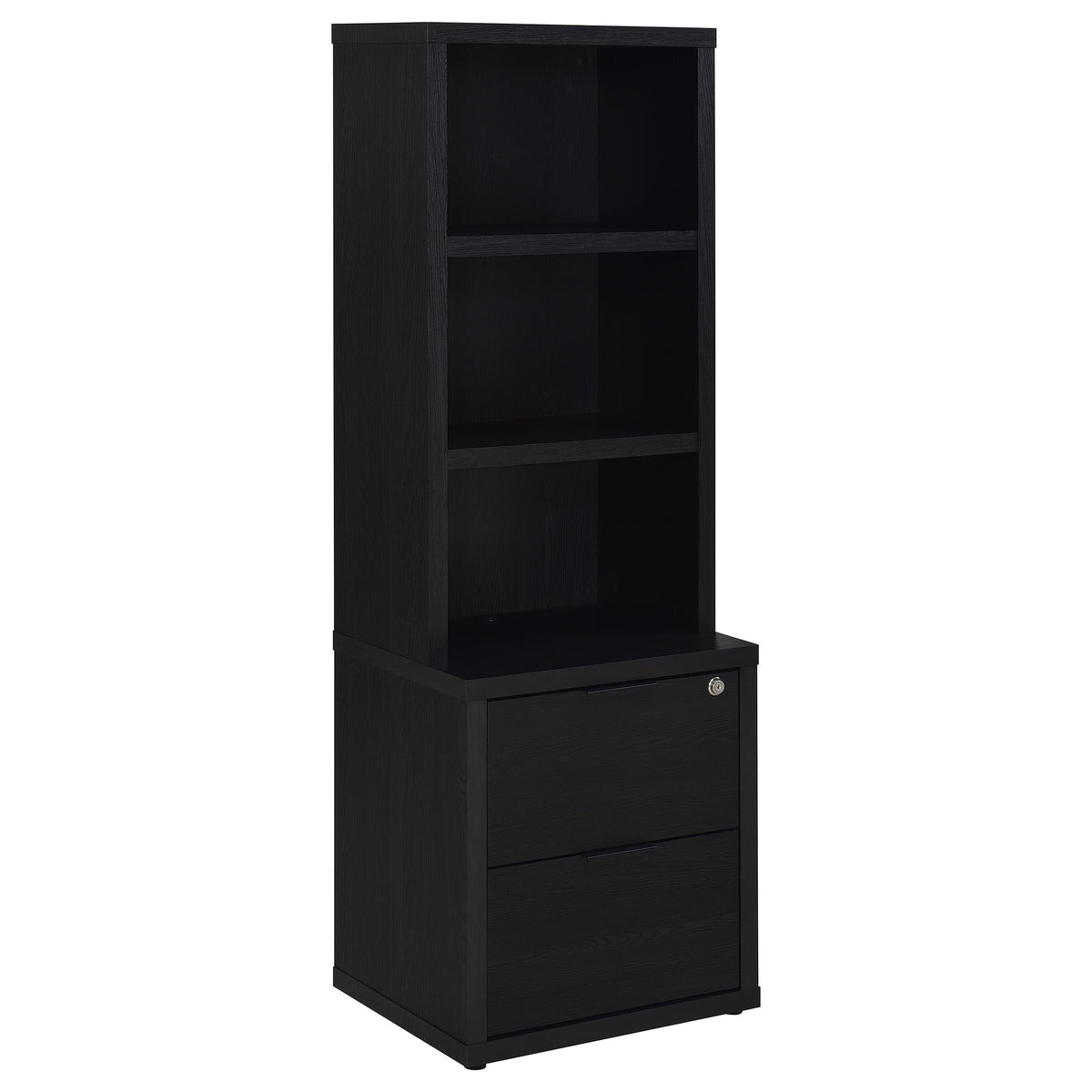 Westpark 3-piece Wall Unit Bookcase Set with USB Black