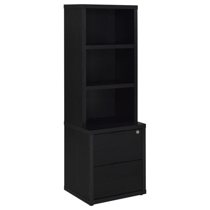 Westpark 3-piece Wall Unit Bookcase Set with USB Black