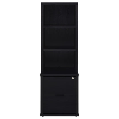 Westpark 3-piece Wall Unit Bookcase Set with USB Black