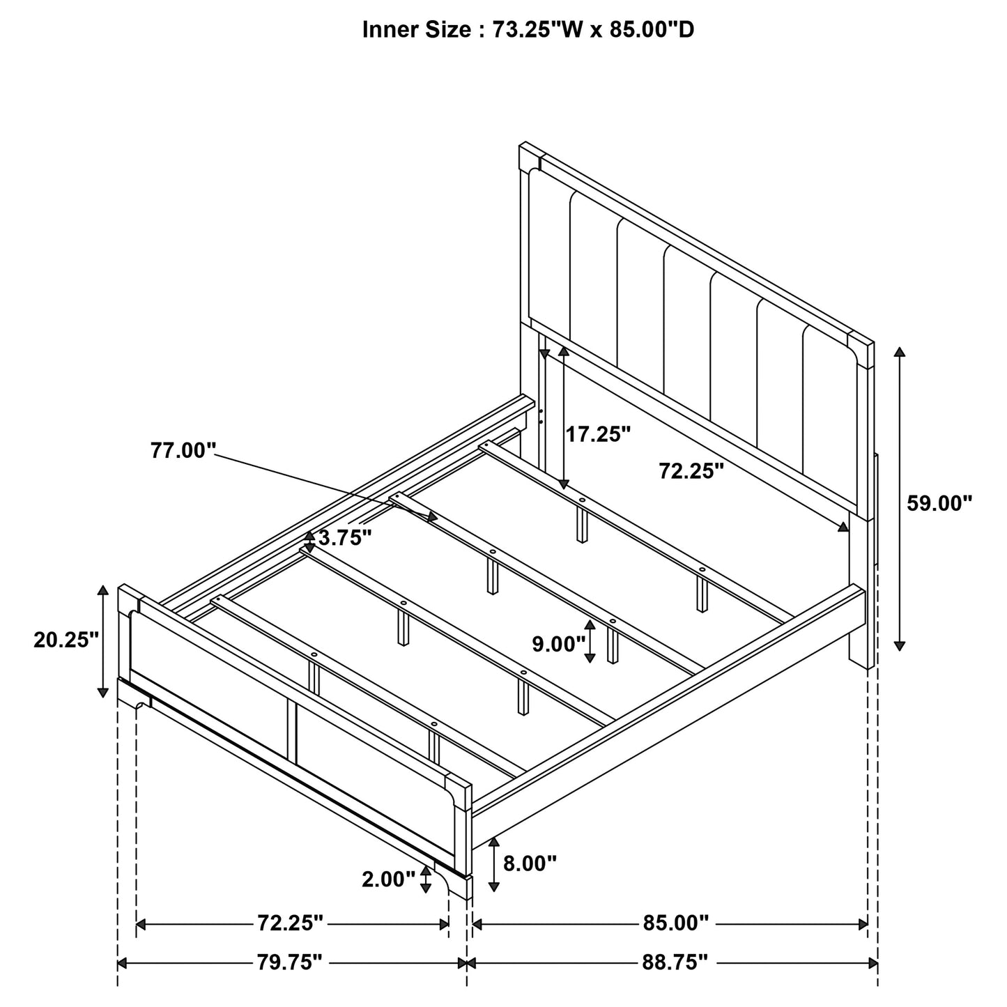 Gran Park 59-inch California King Panel Bed Dark Cocoa