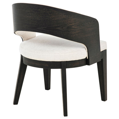 Leandro Upholstered Dining Arm Chair Cream (Set of 2)