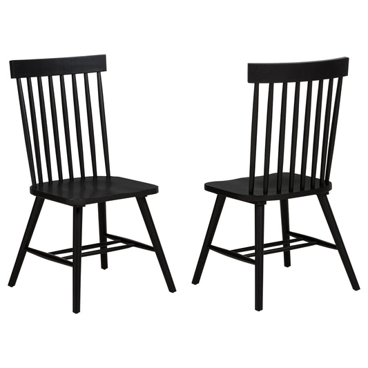 Andrews Windsor Spindle Back Dining Side Chair Black (Set of 2)