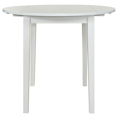 Bucknell 3-piece Round Drop Leaf Dining Table Set White