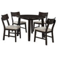 Catley 5-piece Round Drop Leaf Dining Table Set Dark Coffee