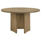 Adina 5-piece Round Dining Table Set Distressed Light Brown